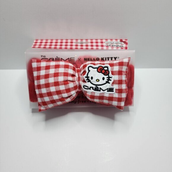 Hello Kitty x The Crème Plush Spa Teddy Headyband (Red Gingham) Limited Edition - Picture 2 of 7